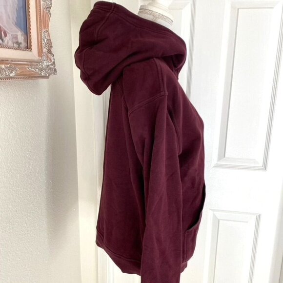 Lululemon All Yours Hoodie Cassis Burgundy Kangaroo Media Pocket Relaxed Size 8 - Picture 4 of 6